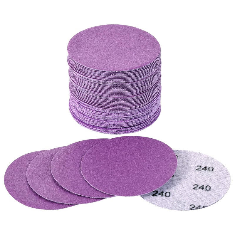 Arilier 3 Inch Sanding Disc 40Pcs, 240 Grit Sandpaper, Drill Sanding Attachment, Wet Dry Hook and Loop Sandpaper Discs for Random Orbital Sanders, Alumina Sand Paper for Wood, Metal, Automotive - Image 1